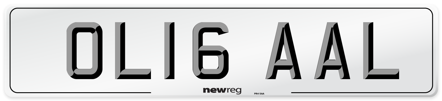OL16 AAL Number Plate from New Reg
